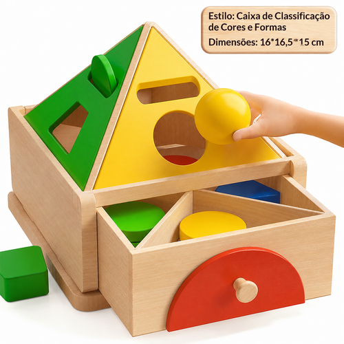 Blocos Educativos Montessori de Reconhecimento de Cores 🌈🧩